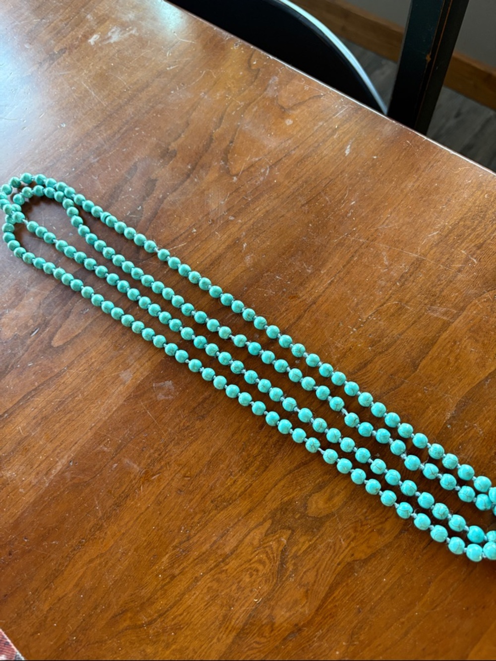Turquoise Bead Strand Necklace - Elegant Women’s Jewelry 30 inches